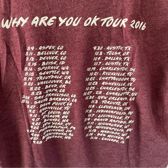 Band of Horses Why Are You Ok 2016 Tour Shirt XS - Picture 4 of 5